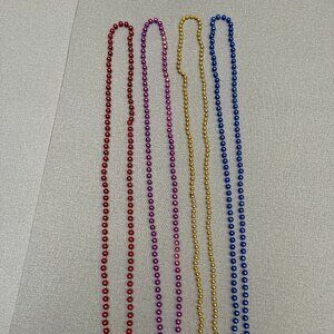 4 pack long decorative beaded necklace and swaeter necklace bundle
